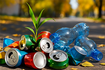 Пример загрязненной улицы бытовыми отходами